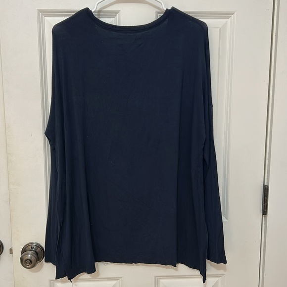 Abercrombie & Fitch round neck oversized shirt size XS/small blue long sleeve - Picture 3 of 6